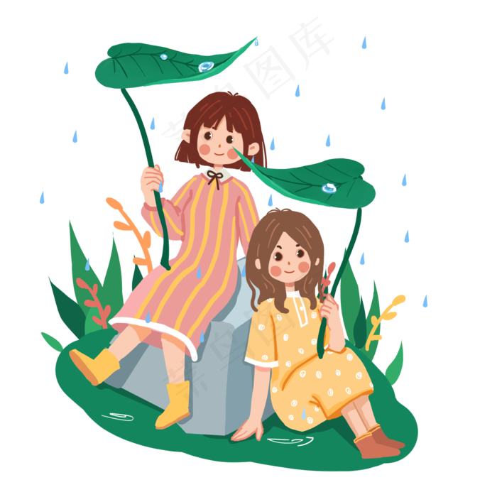 24节气谷雨套图姐妹一起玩耍