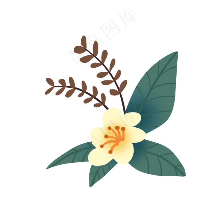 开花的植物(3000X3000(DPI:300))psd模版下载