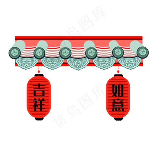 春节装饰吉祥如意灯,免抠元素