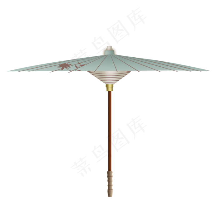 雨伞古风油纸伞蓝色,免抠元素