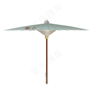 雨伞古风油纸伞蓝色,免抠元素