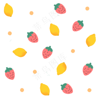 夏天草莓柠檬水果清新底纹