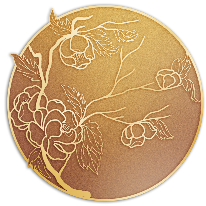 中国风金丝花卉(2000X2000(DPI:299))psd模版下载