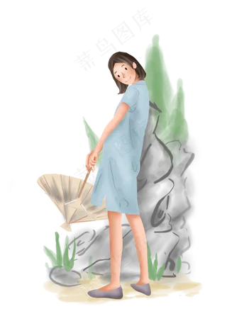 处暑公园里的女孩