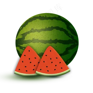 鼠绘水果卡通大西瓜,免抠元素