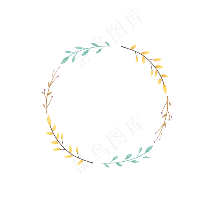 清新唯美花环边框,免抠元素(3000X3000(DPI:149))psd模版下载