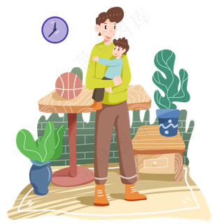 拥抱父亲节父亲简单爱意