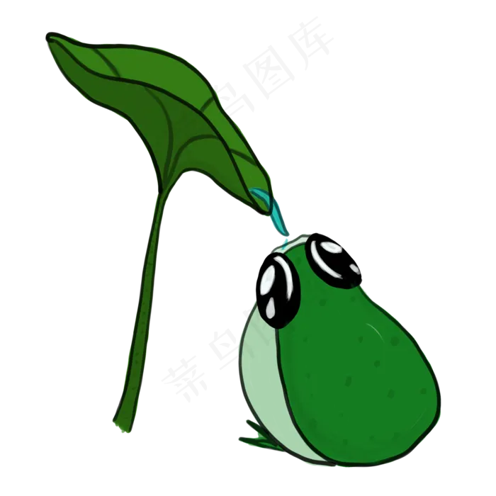 手绘卡通青蛙PNG素材(2000X2000(DPI:300))psd模版下载