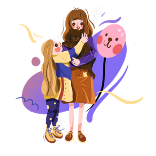 儿童节逗泰迪狗狗的小朋友png