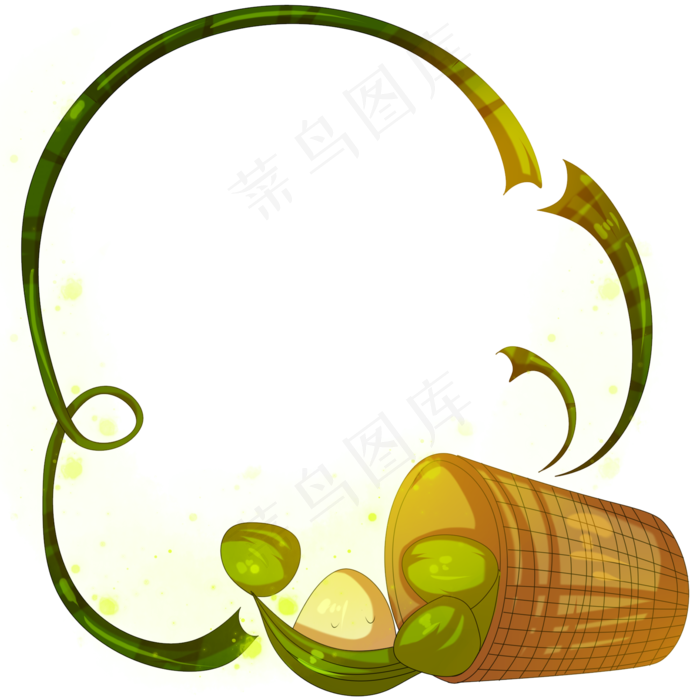 立体粽子边框插画