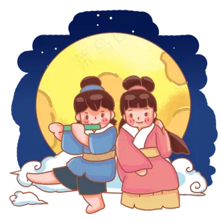 牛郎织女约会七夕,免抠元素