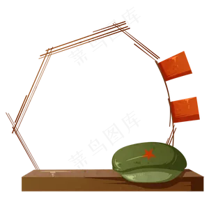 建党节军帽边框
