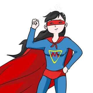 母亲节卡通帅气超级英雄超人辣妈