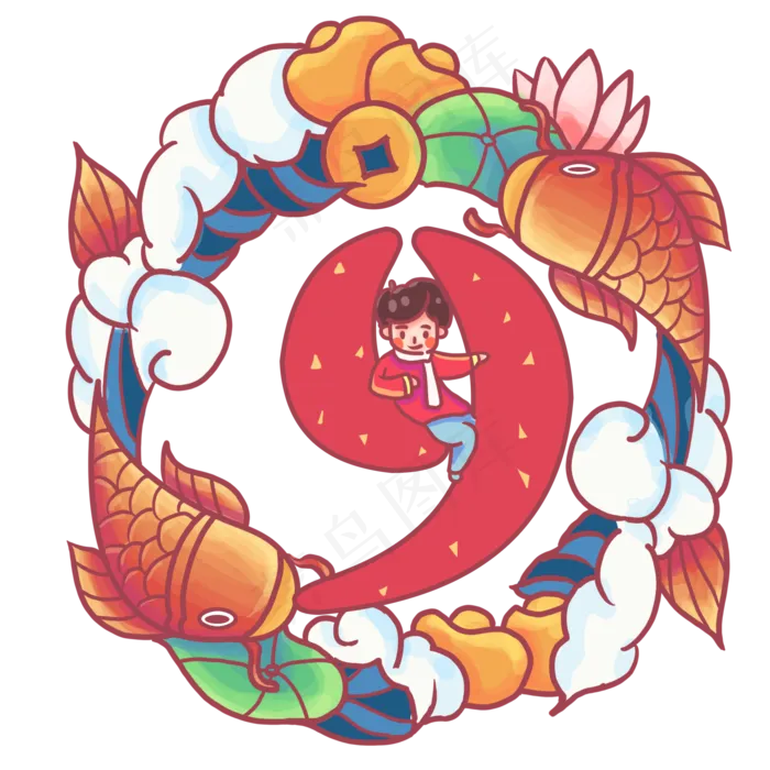 新春喜庆数字设计春节(2000X2000(DPI:300))psd模版下载