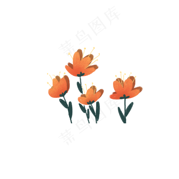 卡通黄色鲜花下载(2000X2000(DPI:300))psd模版下载