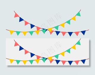 节日挂饰彩旗透明png,免抠元素