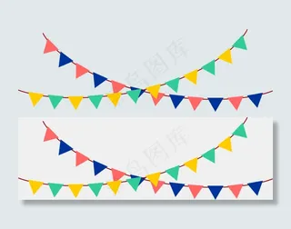 节日挂饰彩旗透明png,免抠元素