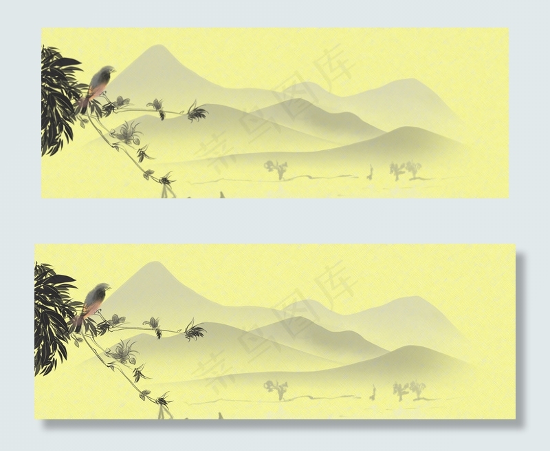 复古手绘鸟古风简约风格banner(1920*700px 	       )psd模版下载