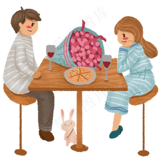 情人节餐厅里的谈心