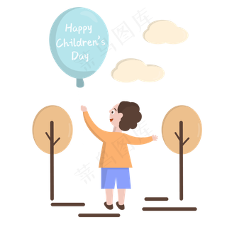 拿着气球的男孩