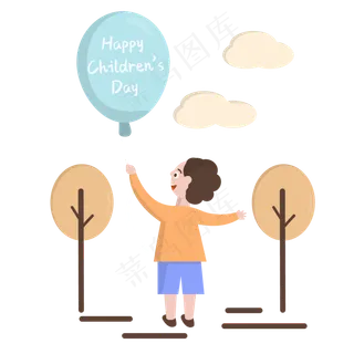 拿着气球的男孩