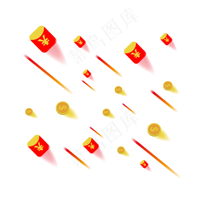 红包漂浮优惠券,免抠元素(2953*2953px 300 dpi )ai矢量模版下载
