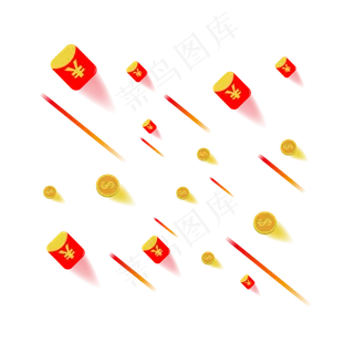 红包漂浮优惠券,免抠元素