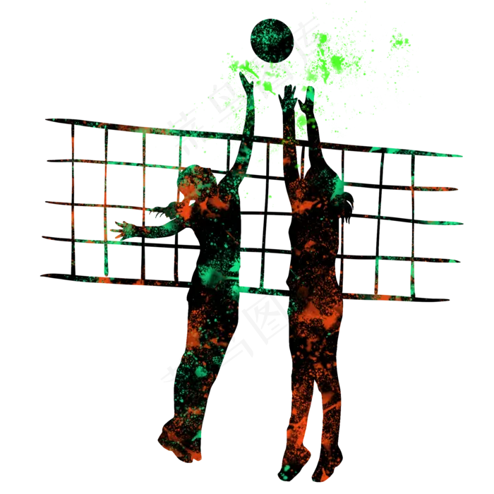 开学季排球社团招新剪影,免抠元素(2000X2000(DPI:300))psd模版下载