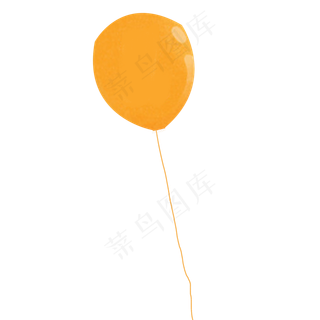一个橙色汽球免抠图