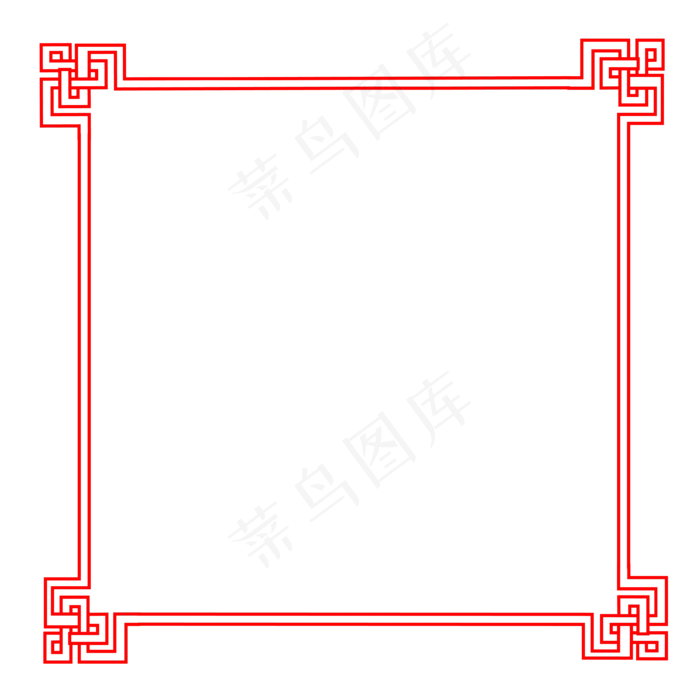 红色中国风边框(4167*4167px 300 dpi )ai矢量模版下载