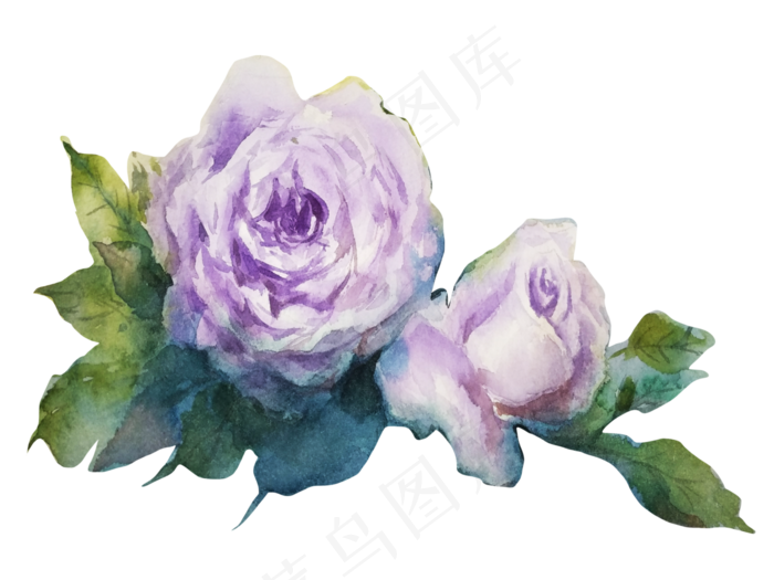 水彩花朵装饰图案小清鲜花