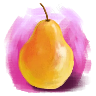 卡通手绘惊蛰应季水果之油画梨子