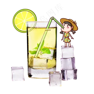 夏季冷饮创意合成