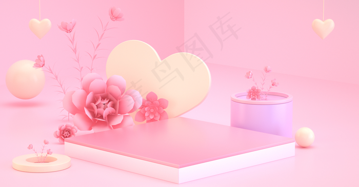 C4D母亲节情人节520通用背景