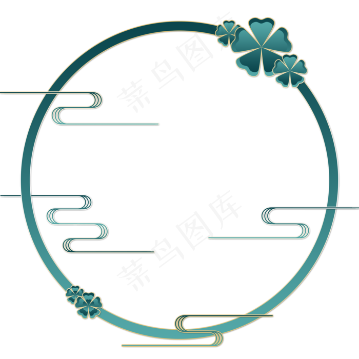 后现代墨绿中国风边框