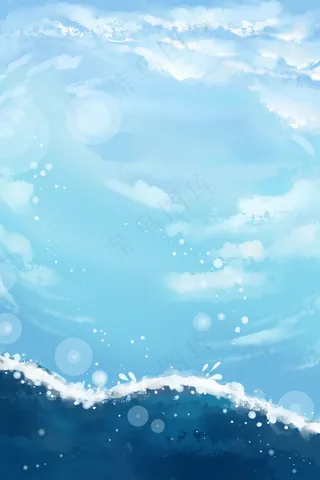 蓝色的海洋和天空