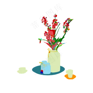 简约扁平卡通七夕情人节婚礼花拱