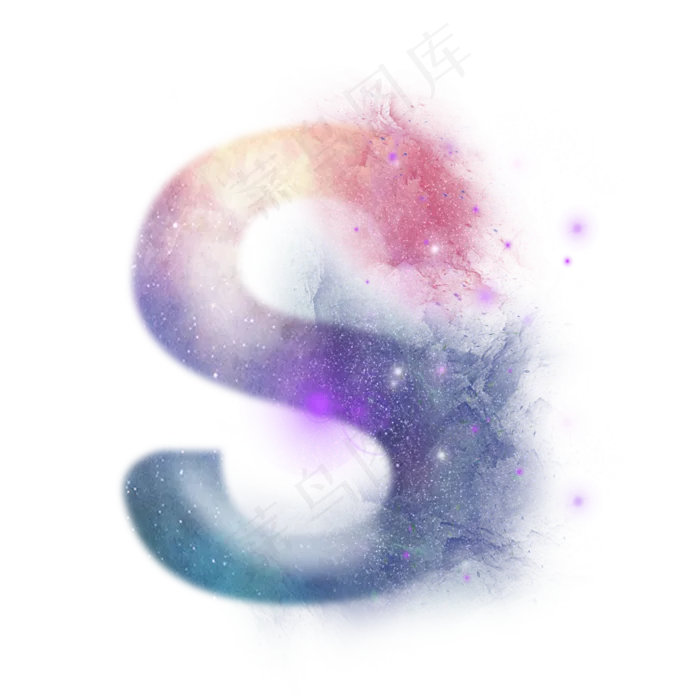 创意星空蓝色红色字母S,免抠元素艺术字(3000X3000(DPI:300))psd模版下载