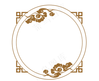 中国风矢量圆形边框,免抠元素