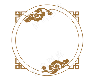 中国风矢量圆形边框,免抠元素