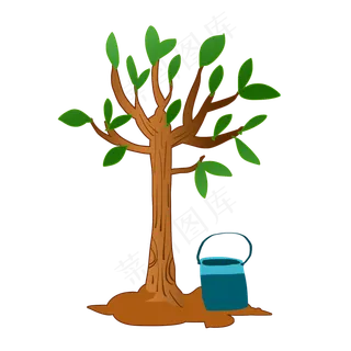 植树节卡通大树插画