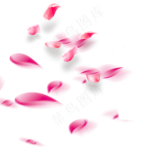 蓝莓粉红色花瓣元素,免抠元素