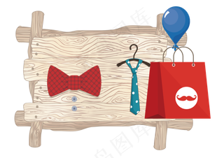 父亲节促销活动创意木板指示板