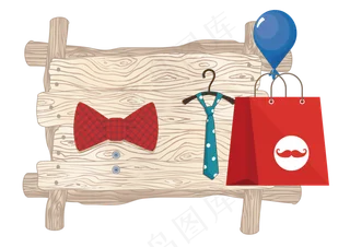 父亲节促销活动创意木板指示板