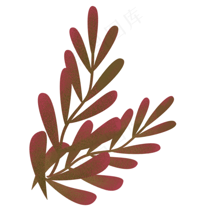 绿色植物叶子元素(2000X2000(DPI:72))psd模版下载