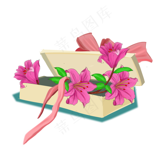 手绘卡通植物化花束