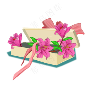 手绘卡通植物化花束