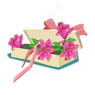 手绘卡通植物化花束