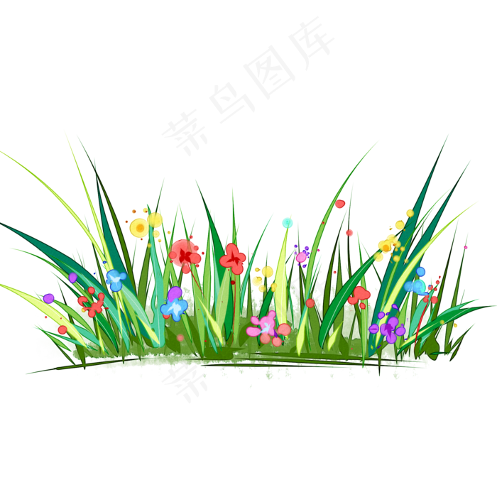 水彩绘花园草地矢量(2000*2000px 72 dpi )psd模版下载