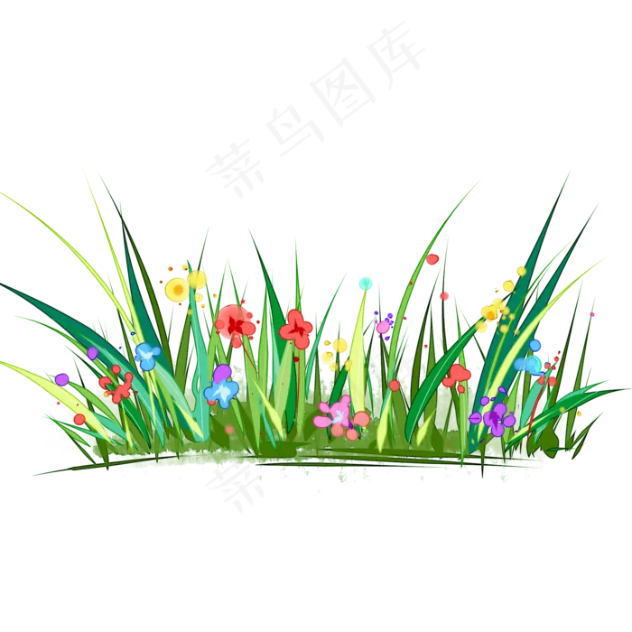 水彩绘花园草地矢量(2000*2000px 72 dpi )psd模版下载